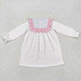 GLD0981  toddler clothes embroidery cross baby girl winter dress