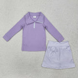 GLD0985   baby girl clothes purple toddler girl yoga outfit