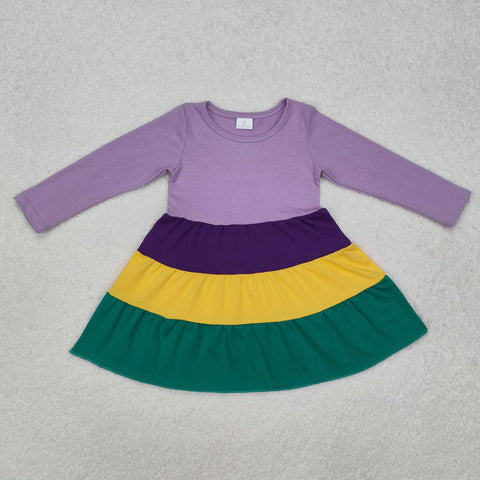 GLD0997   toddler clothes purple baby girl mardi gras winter dress