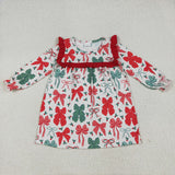 RTS kids matching clothing bows print clothing girl christmas winter clothing-2025.7.19