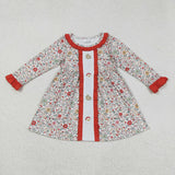 RTS kids matching clothing embroidered santa print clothing girl christmas winter clothing-2025.9.8