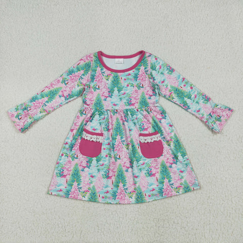 GLD1072   toddler clothes tree baby girl christmas winter dress