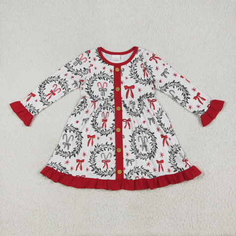 GLD1082  toddler clothes bows baby girl christmas winter dress