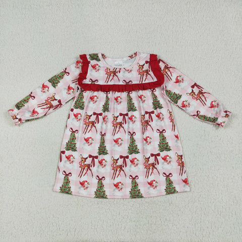 GLD1092  toddler clothes deer baby girl christmas  winter dress