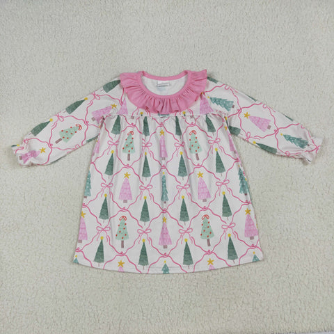 GLD1093   toddler clothes tree baby girl christmas  winter dress
