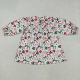 RTS kids clothes embroidery smocked bows kids christmas  matching clothes winter set-2025.7.28