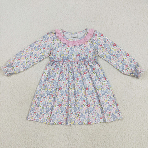 GLD1120   toddler clothes floral baby girl winter dress
