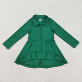 GLD1148   toddler clothes green baby girl winter dress yoga clothes