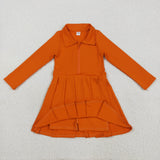 GLD1149   toddler clothes orange baby girl winter dress yoga clothes
