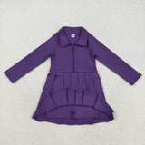 GLD1152   toddler clothes purple baby girl winter dress yoga clothes