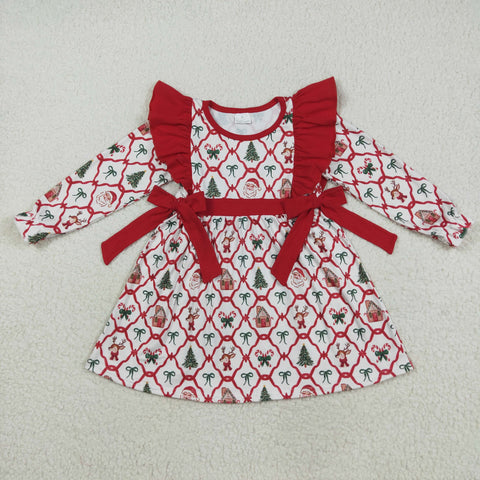 GLD1158   toddler clothes bows baby girl christmas winter dress