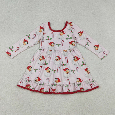 GLD1251 toddler girl clothes santa girl christmas winter dress