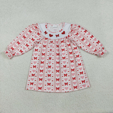 GLD1336  toddler girl clothes embroidery love print girl valentine dress