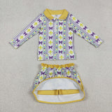 RTS toddler clothes matching clothing mardi gras print set kids summer yoga clothing-2026.1.6