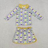 RTS toddler clothes matching clothing mardi gras print set kids summer yoga clothing-2026.1.6