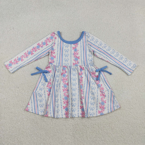GLD1427 toddler girl clothes floral print girl spring dress