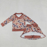 GLD1476  baby girl clothes camo print toddler girl skirt outfit