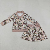 GLD1480   baby girl clothes camo print toddler girl skirt outfit