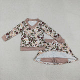 GLD1480   baby girl clothes camo print toddler girl skirt outfit