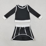 GLD1481   baby girl clothes balck toddler girl yoga skirt outfit