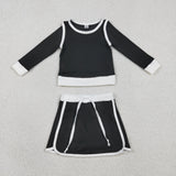 GLD1481   baby girl clothes balck toddler girl yoga skirt outfit