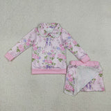 GLD1572  baby girl clothes floral print toddler girl winter skirt outfit