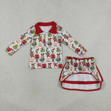GLD1608  baby girl clothes cartoon print toddler girl skirt outfit