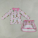 GLD1609  baby girl clothes cartoon print toddler girl skirt outfit