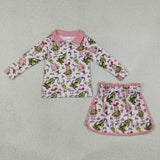 GLD1610   baby girl clothes cartoon print toddler girl skirt outfit