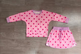 Sampele GLD1763 Dots rose red Long Sleeves Girls Skorts outfits