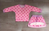 Sampele GLD1763 Dots rose red Long Sleeves Girls Skorts outfits