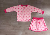 Sampele GLD1765 Dots pink red Long Sleeves Girls Skorts outfits