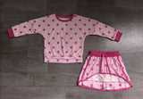 Sampele GLD1765 Dots pink red Long Sleeves Girls Skorts outfits