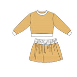 9.7 Pre-order girls stripe long sleeve skorts outfits yoga