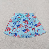 GLK0050  baby girls clothes flag girl 4th of July patriotic shots skirt
