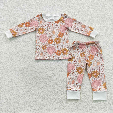 Toddler girl floral 2pcs lounge set