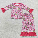 Hate grinch flower girl pink ruffle outfit