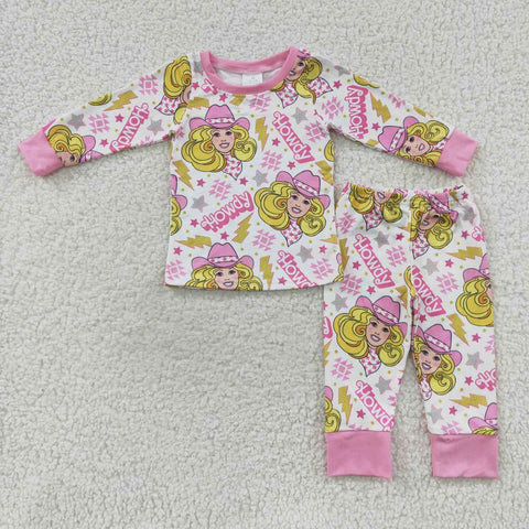 Little girl western howdy pink outfit