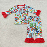 Girl cartoon Mario rainbow outfit