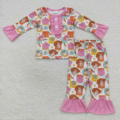 Baby girl cartoon toy story pink lounge set