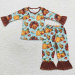 Turkey thanksgiving pumpkin girl fall lounge outfit