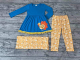 GLP0720 thanksgiving turkey long sleeve shirt and pants girls outfits