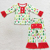 Girl christmas trees butt outfit