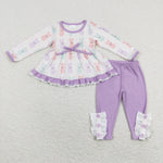 GLP1078  baby girl clothes colorful bunny girl winter outfits