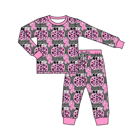 GLP1183 pre-order toddler girl clothes leopard print pumpkin girl winter pajamas outfit-2024.5.21