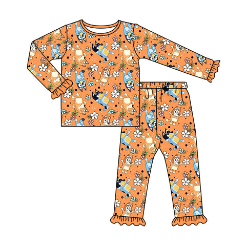 GLP1184 pre-order toddler girl clothes cartoon dog girl winter pajamas outfit-2024.5.22