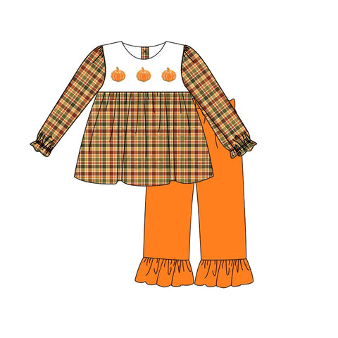 GLP1187 pre-order toddler girl clothes pumpkin girl halloween fall outfit-2024.5.27
