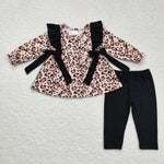 GLP1238  toddler girl clothes leopard print girl winter outfit