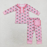 GLP1269 Bamboo  toddler girl clothes girl christmas pajamas set