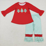 GLP1331   toddler girl clothes tree girl christmas winter outfit